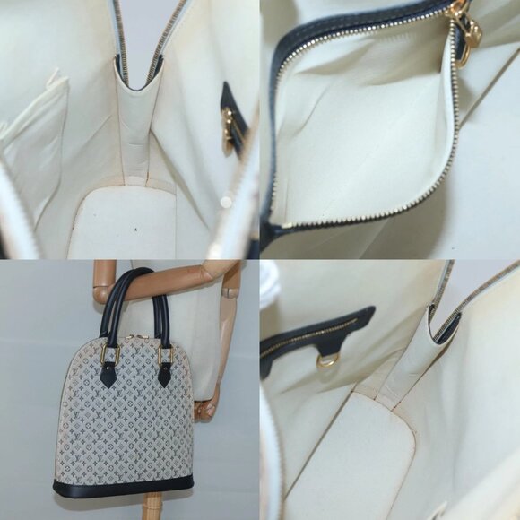 LOUIS VUITTON Monogram Mini Alma Haut Hand Bag Blue M92202 LV Auth - Picture 14 of 15